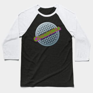 Cowabunga Manhole Cover Baseball T-Shirt